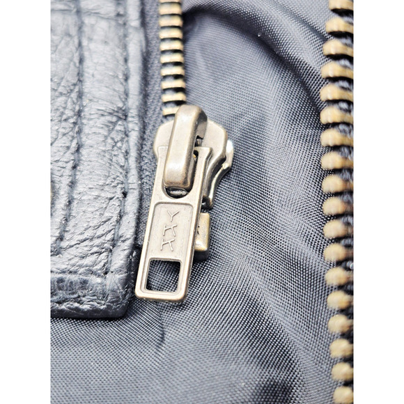 Biker Jacket Punk Rocker Snap Black Coat Size Large Snap & Zipper Pockets Lined - Picture 12 of 12